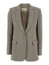 Michael Kors 1 Bttn Mensy Blazer In Gray