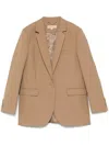 Michael Kors Single-breasted Blazer In Brown
