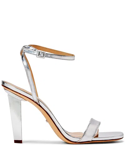 Michael Kors 100mm Halle Sandals In Silver