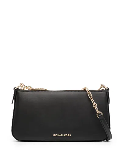 Michael Kors Empire Leather Shoulder Bag In Black