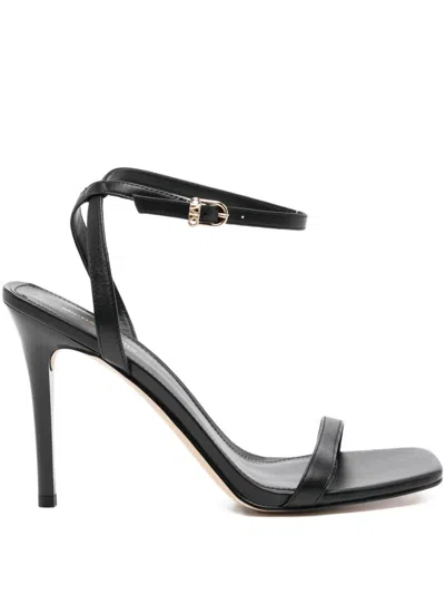 Michael Kors 105mm Liana Leather Sandals In Black