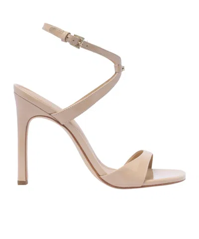 Michael Kors 115mm Logo-plaque Leather Sandals In Light Blush