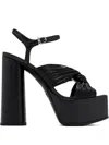 Michael Kors 140mm Alessia Knotted Platform Sandals In Black