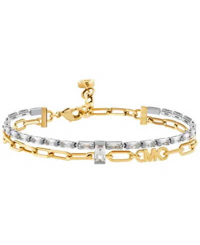 Michael Kors 14k Gold-plated Brass Mixed Chain Bracelet