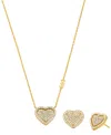 Michael Kors 14k Gold-plated Sterling Silver Necklace And Earrings Set In Gold