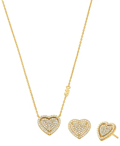 Michael Kors 14k Gold-plated Sterling Silver Necklace And Earrings Set