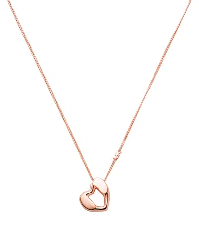 Michael Kors 14k Rose Gold-plated Sterling Silver Heart Pendant Necklace