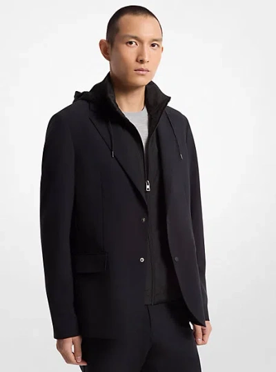 Michael Kors 2-in-1 Mixed-media Blazer In Black