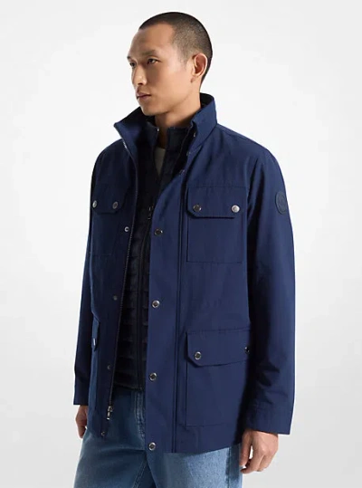 Michael Kors 2-in-1 Woven Field Jacket In Blue
