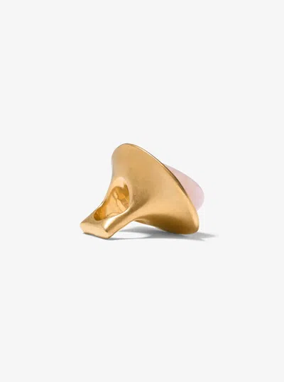 Michael Kors 24k-gold-plated Brass And Stone Ring