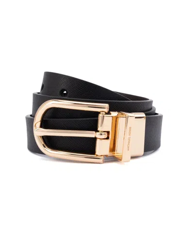 Michael Kors 25mm Reversible Leather Belt In Black