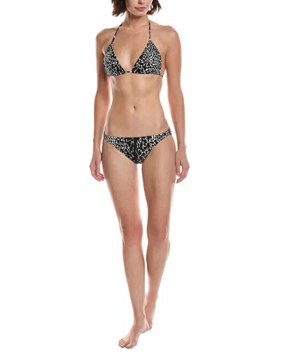 Michael Kors 2pc Ocelot Bikini Set In Black
