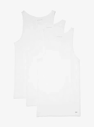 Michael Kors 3-pack Cotton Tank Top In White
