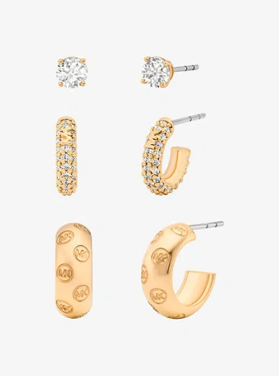 Michael Kors 3-piece Earrings Gift Set In Gold