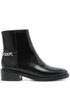 Michael Kors Carlisle Low Heels Ankle Boots In Black Leather In Black