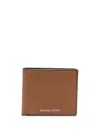 Michael Kors Textured Bi-fold Wallet With Cardholder Slot In Brown