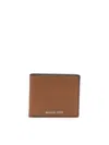 Michael Kors Textured Bi-fold Wallet With Cardholder Slot In Brown