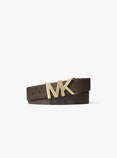 Michael Kors 4-in-1 Logo Box Belt Set In Brown
