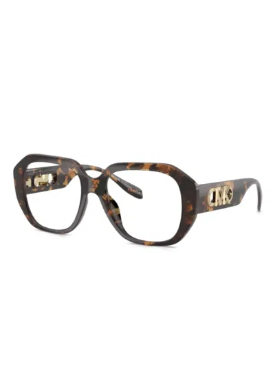 Michael Kors 4148u Vista Geometric-frame Glasses In Brown