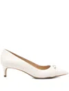 Michael Kors Mandy Flex Pumps In Beige Leather In Neutral
