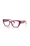 Michael Kors 52mm Rectangle Optical Glasses In Red