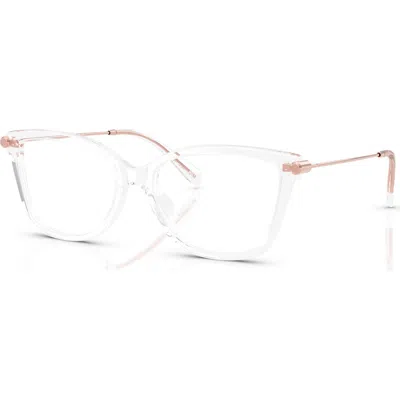 Michael Kors 52mm Rectangle Optical Glasses In Transparent