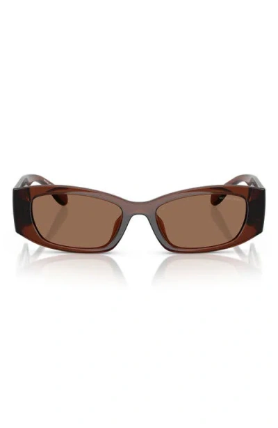 Michael Kors Rhodes Brown Solid Rectangular Ladies Sunglasses 0mk2243u 402173 52