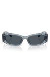 Michael Kors 52mm Rectangular Sunglasses In Denim Transparent/blue Grey
