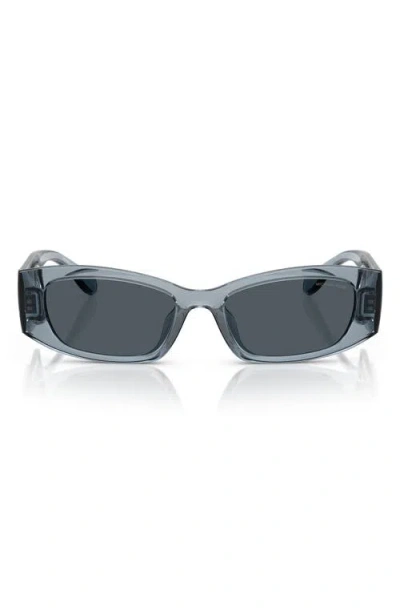 Michael Kors 52mm Rectangular Sunglasses In Denim Transparent/blue Grey
