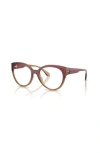 Michael Kors 52mm Round Optical Glasses In Brown