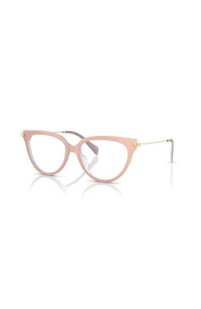 Michael Kors 53mm Cat Eye Optical Glasses In Orange