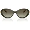 Michael Kors 53mm Gradient Oval Sunglasses In Green