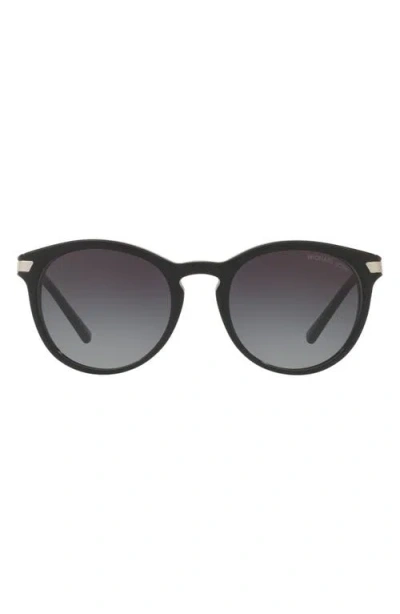 Michael Kors 53mm Gradient Round Sunglasses In Black/silver/black Gradient