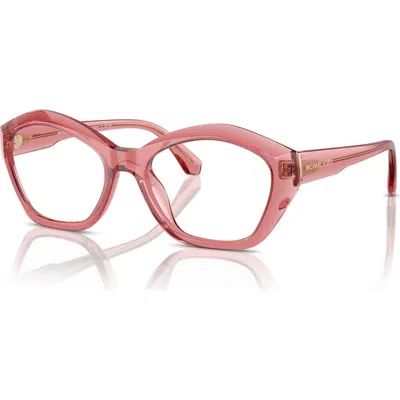 Michael Kors 53mm Irregular Optical Glasses In Metallic