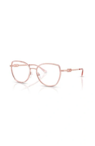 Michael Kors 53mm Round Optical Glasses In Gold