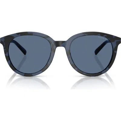Michael Kors 53mm Round Sunglasses In Blue Tort