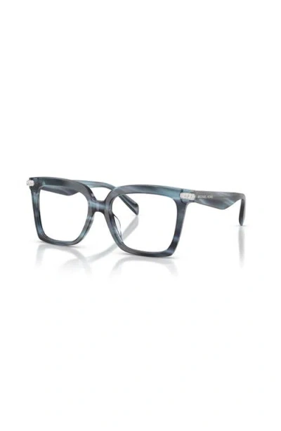 Michael Kors 53mm Square Optical Glasses In Blue
