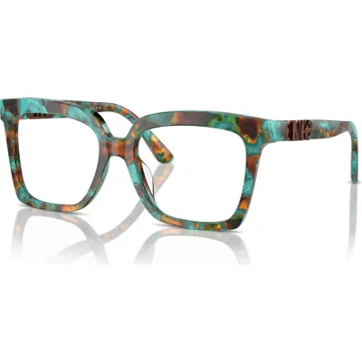Michael Kors 53mm Square Optical Glasses In Green