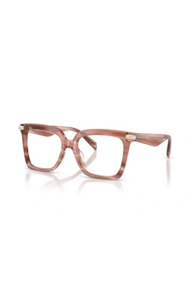 Michael Kors 53mm Square Optical Glasses In Pink
