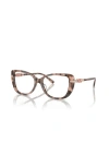 Michael Kors 54mm Cat Eye Optical Glasses In Brown