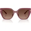 Michael Kors 54mm Gradient Polarized Square Sunglasses In Brown Grad