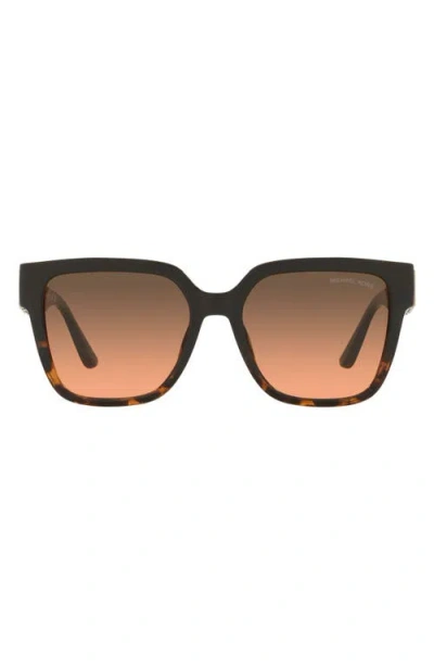 Michael Kors 54mm Gradient Square Sunglasses In Black Dark Tort/grey