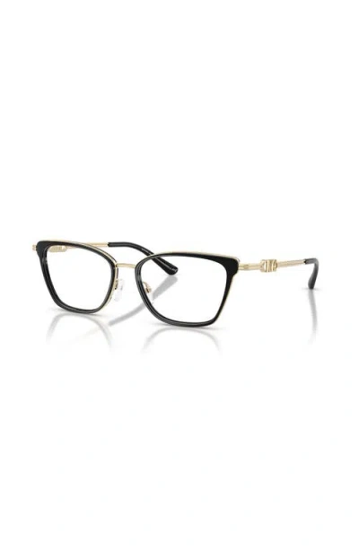 Michael Kors 54mm Rectangle Optical Glasses In Black