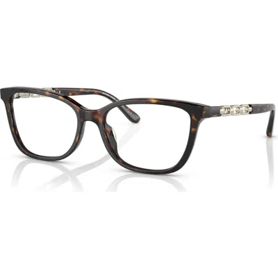 Michael Kors 54mm Rectangle Optical Glasses In Brown