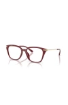 Michael Kors 54mm Rectangle Optical Glasses In Red