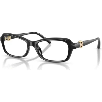 Michael Kors 54mm Round Optical Glasses In Black