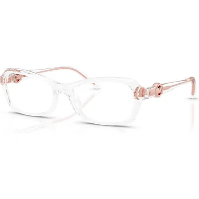 Michael Kors 54mm Round Optical Glasses In Transparent