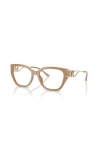 Michael Kors 54mm Square Optical Glasses In Nude