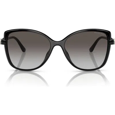 Michael Kors 55mm Gradient Butterfly Sunglasses In Black