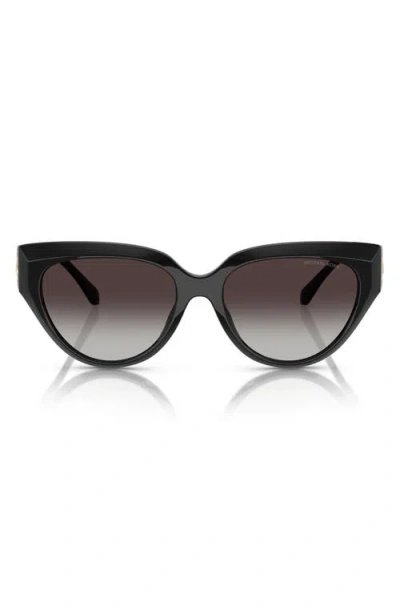 Michael Kors 55mm Gradient Cat Eye Sunglasses In Black/dark Grey Gradient